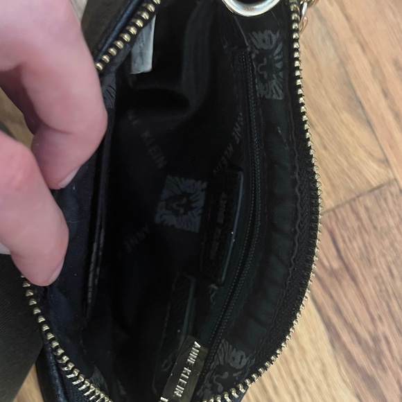 Anne Klein Black pebbled leather y2k wristlet pouch bag - Picture 5 of 5